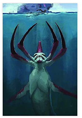 MJKO Game Subnautica Leinwand-Poster, Schlafzimmer, Dekoration, Sport, Landschaft, Büro, Raumdekoration, Geschenk, ohne Rahmen, 60 x 90 cm