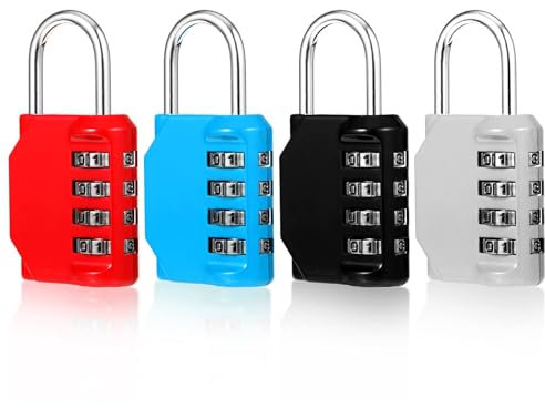 4 mit 4 Stelligem Zahlenschloss, Zahlenschloss Schloss Zahlenschloss VorhäNgeschloss Schloss mit Zahlencode VorhäNgeschloss mit Zahlencode Zahlenschloss 4 Stellig Kofferschloss Zahlenschloss SchlöSser