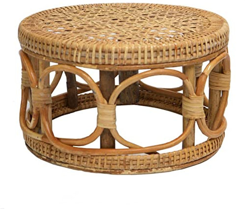 oUyOo Pflanzenständer Aus Rattan Für Den Innenbereich, Moderner Boho-Pflanzenhalter, Blumenhocker, Rattan, Gewebt, Handgefertigt, Für Innengartendekoration (11,81 * 7,09 Zoll)