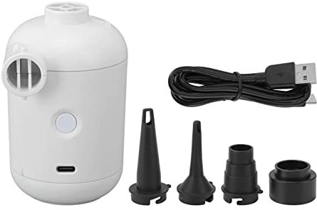Elektrische Luftpumpe, Kleine Pumpe Schnelle Inflation Pumpung Tragbare Elektrische Mini-Luftpumpe mit 4 Düsen, Schnell Aufblasen Entleerung Pumpe Pools Pielzeug für Aufbewahrung Taschen Gummiboote Sc