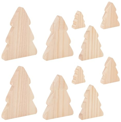OLYCRAFT 8 Stück Unlackierte Holzbaumklötze In 4 Größen Holztablettplatten Weihnachtsbaumrohlinge Holzausschnitte Holzdekorationsstücke Für Zuhause Küche Büro Regal Kaffeebar - 1.8cm Dick