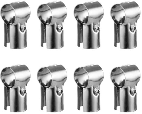 Acrux7 Endschienen-T-Klemme, Edelstahl-T-Klemme, T-Klemme, Kettenglied-Zaunteile, Rohrverbinder für 32 mm Außendurchmesser, Schrauben und Muttern, 8 Stück