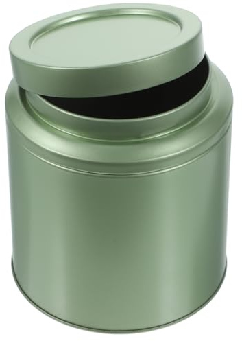 HOMSFOU Tea Canister with Airtight Lid 4.72In Tinplate Loose Leaf Tea Storage Jar Kitchen Canister for Coffee Sugar