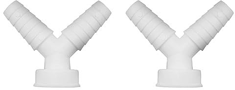 Sanitop-Wingenroth 22425 3 Y-Schlauchverschraubung, Doppelverschraubung, 45 Grad, 1 1/2 Zoll x 19-23 mm, weiß (Packung mit 2)