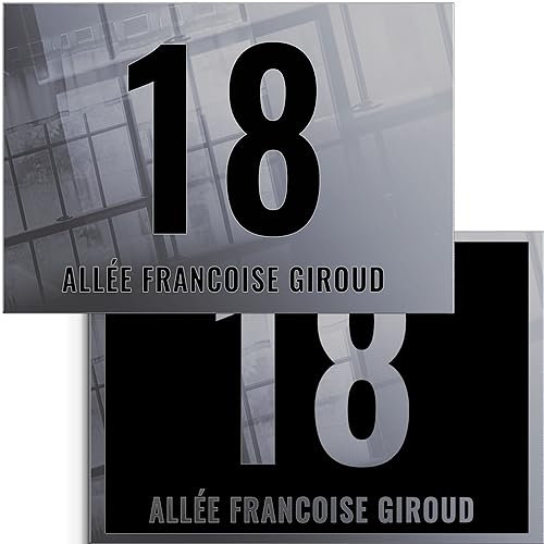 Numéro de Maison | Numéro de rue personnalisable | MIROIR 160 x 110 | Matériaux durables et inoxydables | Fabriqué en France