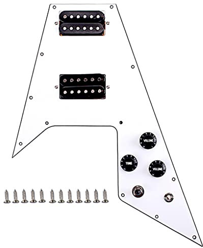 lerwliop E Gitarren Schlagbrett im V Stil, vorverdrahtete Kratzplatte, PVC Tonabnehmer, Ersatzteile, Saitenschutz Zubehör
