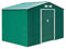 Outsunny Casetta da Giardino 4.9 m² con Fondazione, 4 Prese d'Aria e 2 Porte Scorrevoli, Capanno Porta Attrezzi in Lamiera d'Acciaio, 277x195x192 cm, Verde Scuro
