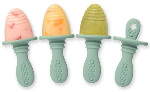PrimaStella Petite Pops Silikonform für Eis am Stiel, BPA-frei, spülmaschinenfest, ab 4 Monaten, Salbeigrün