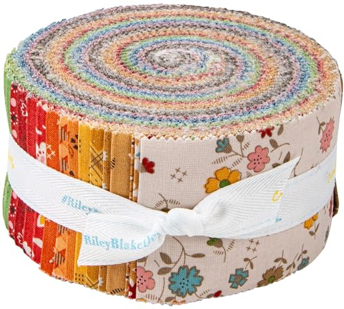 Lori Holt Herbst Rolie Polie 40 Streifen Jelly Roll Riley Blake Designs RP-14650-40, sortiert