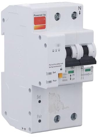 WiFi Smart Power Meter Switch, WiFi Smart Circuit Breaker Überlastschutz AC 230V Einfaches Timing, Hohe Sicherheit, Hohe Genauigkeit, LAN-Steuerung für Zuhause (50A)