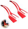 Lot de 2 spatules à œufs 2 en 1 Easy Egg Flipper, rotation de la pince, spatule antiadhésive, pince alimentaire antiadhésive, nylon de qualité alimentaire résistant aux hautes températures (rouge)