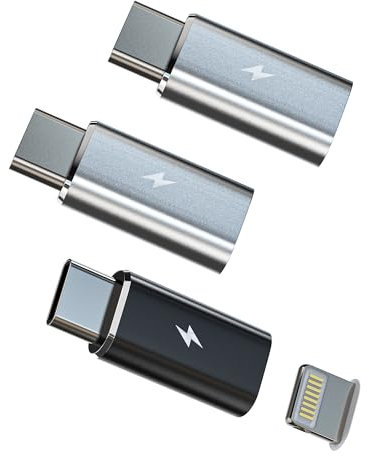 65W Adaptador Lightning a USB C Cargador Rapido Accesorios (3 Pack)Lightning Jack Hembra to Tipo C Macho Conversor Type-C Compatible con Samsung Para Apple iPhone15 Pro Max Plus Para iPad Convertidor