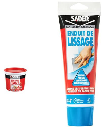 Sader Rebouche Tout - Enduit de Rebouchage Intérieur Prêt à l'Emploi - Tous Supports - Rebouchage & Enduit de Lissage Prêt à l'Emploi en Pâte – Enduit Mur Intérieur et Plafond