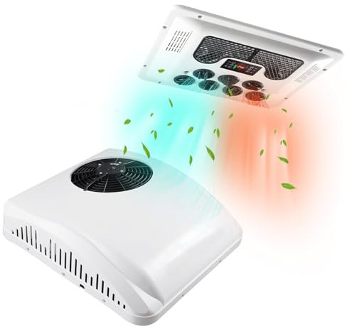 Climatiseur De Camping-car Avec Écran, Électrique Climatiseur De Toit DC 12V 24V 48V 72V 96V 220V Pour Camions, Automobile, Caravanes, Avec Refroidissement Et Chauffage