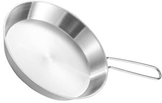 Multifunctional Stainless Steel Skillets with Folding Handle Nonstick Frypan Kitchen Cookware for Travel and Camping