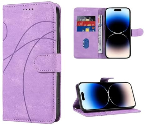 SEAHAI Cuir Coque pour Vivo Y03 / Vivo Y28s 5G / Vivo Y18, Flip Étui Portefeuille avec Support/RFID Blocage/Fentes pour Cartes, Premium PU/TPU Antichoc Protection Complète Housse - Violet