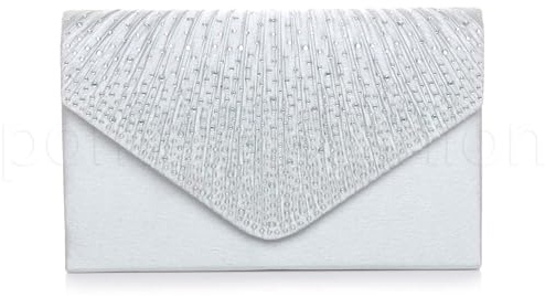AJVANI Diamante envelope clutch bag