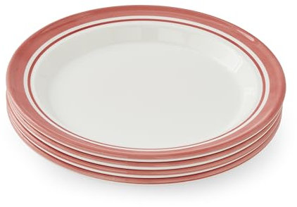 Potter's Stripe Lot de 4 assiettes plates Rouge