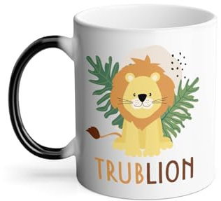 Mug Thermo-réactif Tasse Magique - Lion Trublion Dessin Illustration Roi de la Savane - 325 ml