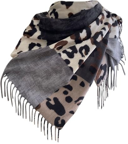 NNGOTD Schal Damen Leopard, weiche flauschige Deckenschal mit Leo Muster, dreieckstuch Winter Halstuch für Frauen Mädchen, Lang Kuschelig Damenschal