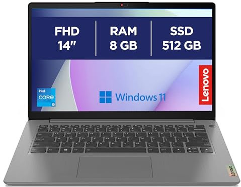 Lenovo IdeaPad 3 14ITL6 - Ordinateur Portable 14'' FHD (Intel Core i5-1155G7, RAM 8Go, 512GB SSD, Iris XE Graphics, Windows 11 Home) Clavier AZERTY Français - Gris