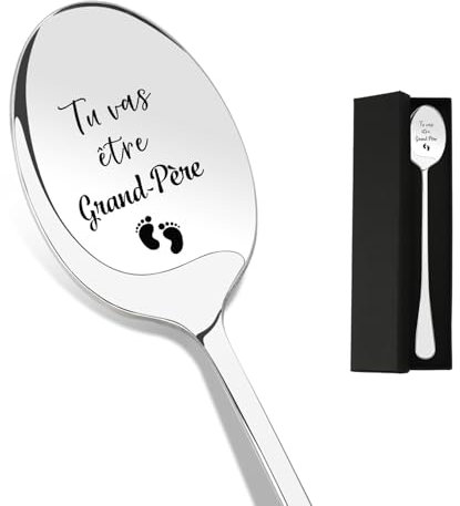 Cadeau Grand Père,Cadeau Grand Parent,Annonce Grossesse Grand Parents,Cadeau Naissance Cuillère,Cadeau Fete des Grand Pere,Cadeau Femme Enceinte,Cuillère Annonce Grossesse Pour Grand-Père