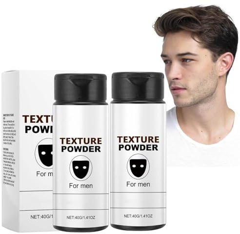 2PC Poudre Coiffante Homme, Poudre Texturisante Cheveux, Poudre Coiffante, Poudre Texture, Texture Powder pour Homme - Volumisante Texture Mate, Tenue Longue Durée, Naturel Aspect pour Cheveux