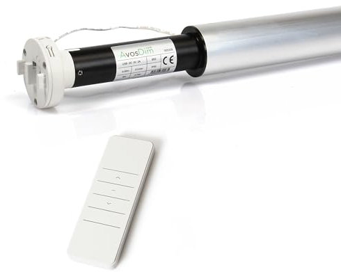 Avosdim Rollo, kabellos, mit wiederaufladbarem Akkumotor + Fernbedienung, einfache Installation (Rohr Ø 40 mm, LG Rohr 120 cm)