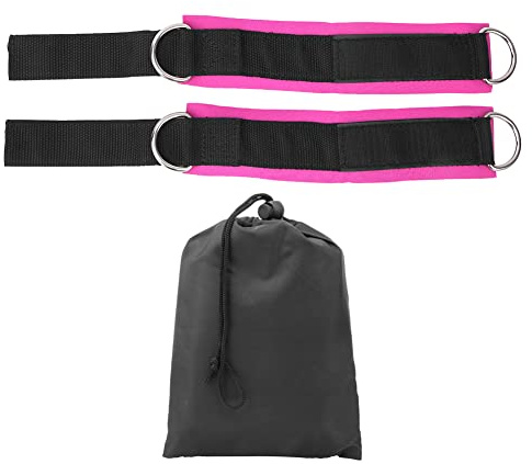 EVTSCAN Sportübung, D-förmige Ringschnalle, Knöchelband, Training, Schutzausrüstung für Hüfttraining, Rot und Schwarz (Red + Silver White D Ring)