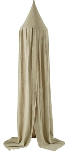 Bailix Premium Baldachin Kinderzimmer-Beige Betthimmel aus 100% Baumwolle-Handgefertigter Betthimmel für Mädchen&Jungen- Kinderbett Himmel als Kinderzimmer Deko-Atmungsaktiver Kuschelecken Vorhänge