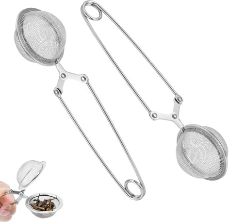 2 Piezas Pinzas para Té Colador de Té Esférico de Acero Inoxidable | Infusor de Te en Forma de Bola para Té Frutas Especias Hierbas Condimentos