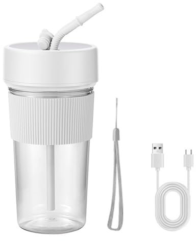 Exprimidor portátil portátil con pajita, exprimidor de frutas, mezclador de frutas, vaso eléctrico para viajes, exprimidor recargable