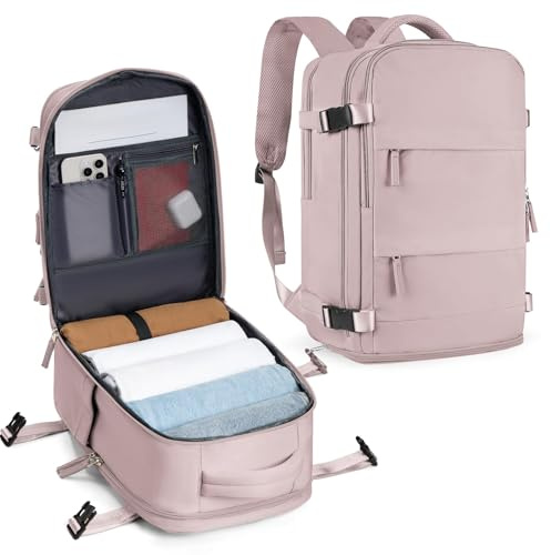 SZLX Vacuum Backpack Travel Bag with Pump Ryanair Cabin Bags 40x30x20 | Travel Backpack Cabin Size Wizzair Ryanair Cabin Bags 40x30x20 Underseat Carry-ons Easyjet Laptop Rucksack 14 inch Women Mens