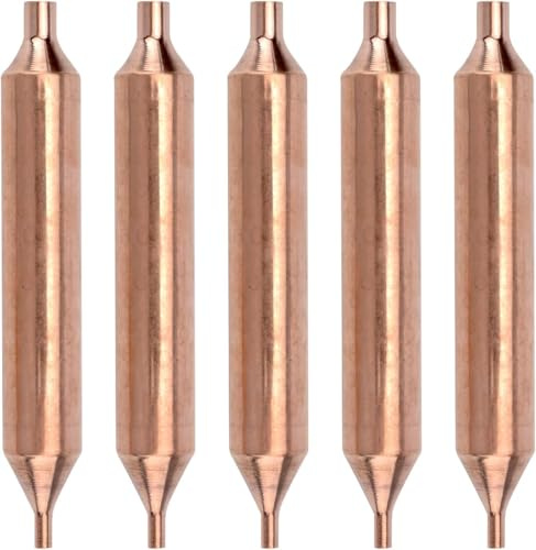 EHOENTROPY Lot de 5 filtres en cuivre pour réfrigérateur - Accessoires de refroidissement - 19 mm x 127 mm - Pour réfrigérateur - Avec trou de 3 mm et 6 mm de diamètre intérieur