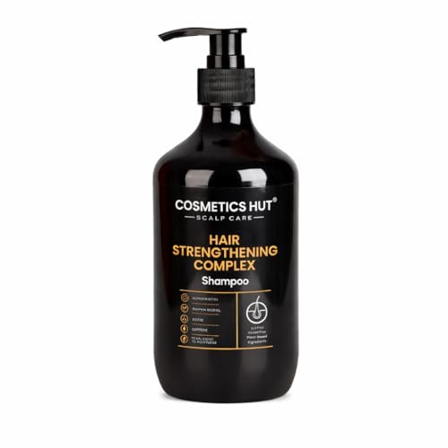Cosmetics Hut Hair Growth Shampoo With Biotin, Caffeine & Pumpkin Seed Oil, DHT Blocker Strengthening Shampoo for Thinning Hair, Men & Women, Sulphate-Free, Minoxidil-Free, 500ml