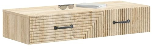 vidaXL Wandmontierter Beistelltisch Sonoma-Eiche 87,5 x 34,5 x 17 cm, Moderner, rechteckiger Wandorganizer, praktisches Stauraumwunder, Elegantes Regal, minimalistisches Design