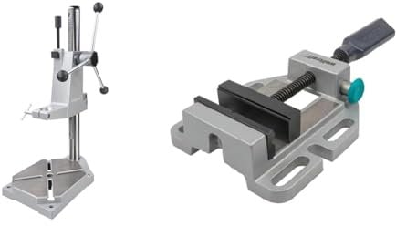 Wolfcraft 5027000 1 Bohrständer + Wolfcraft 3423000 Maschinenschraubstock Guß 80 Backenbreite 85 mm