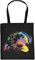 Labrador Motiv Stofftasche - Hunde Tasche : Lying Lab - Hunderassen Neon Kunstdruck Baumwolltasche Farbe: schwarz