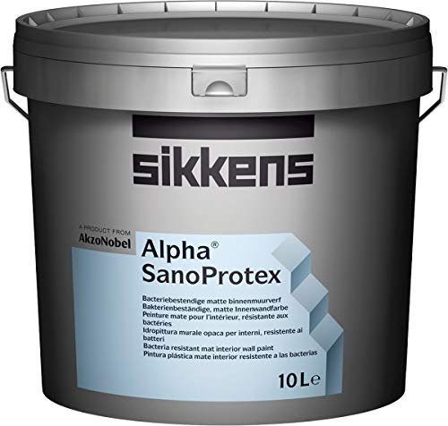 Alpha Sanoprotex 10 lt. - PINTURA ANTIBACTERIANA PARA PAREDES EN HOSPITALES, GUARDERÍAS, HABITACIONES. Color Blanco.