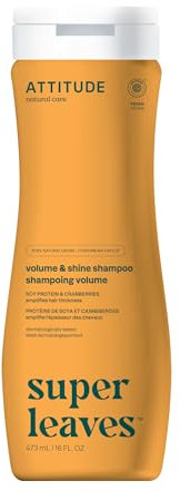 ATTITUDE Volume and Shine Hair Shampoo, EWG Verified, For Thin Hair, Naturally Derived Ingredients, Vegan and Plant Based, Soy Protein And Cranberries, 473 mL