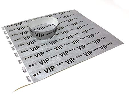 TYVEK VIP Einlassbänder VIP Kontrollbänder VIP Eintrittsbänder - twist4® (silber, 50 Stück)