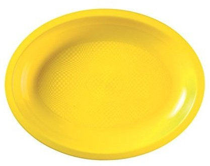 Gold Plast Piatti Plastica PP Round Ovali Piccoli 255mm cfz 50pz (Giallo Limone)