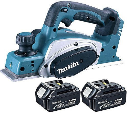 Makita DKP180Z LXT Rabot sans fil Li-Ion 18 V Corps 82 mm avec 2 batteries BL1850 5,0 Ah