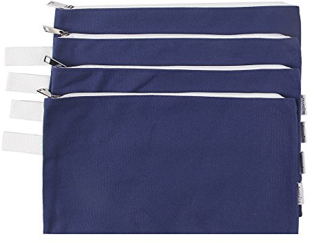 Augbunny 100% Cotton 16oz Heavy Duty Multi-purpose Canvas Zipper Tool Bag Organize Storage Pouch 4-pack