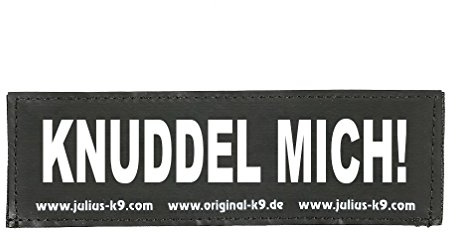 Interchangeable Patches, 1 pair, KNUDDEL MICH!, Size: Small, Black