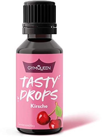 GymQueen Tasty Drops, Kirsche, 30 ml | Kalorienfrei, zucker- und fettfrei, vegan, hochkonzentriert, ideal für Quark, Porridge und Getränke