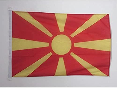 AZ FLAG - Flagge Mazedonien - 90x60 cm - Makedonische Fahne 60 x 90 Cm Aussenverwendung - Flaggen