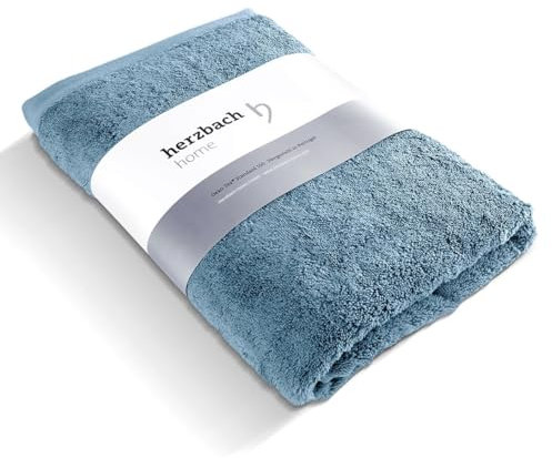 herzbach home Premium Saunatuch 80 x 200 cm (Graublau) – Großes, weiches & saugstarkes Saunahandtuch in Bester Qualität – 100% natürliche Baumwolle