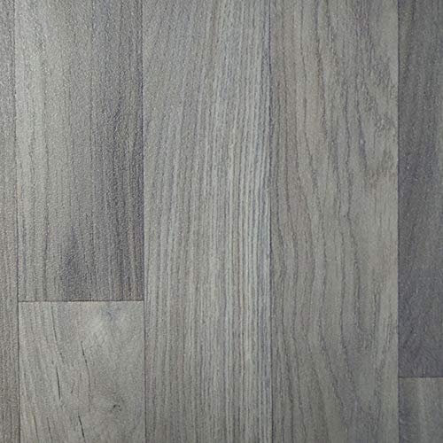 Grey Wood Effect Vinyl Flooring Non-Slip Home Office Kitchen Bedroom Bathroom High Quality Modern Design 594CW 2M X 3M (W) (6'6 X 9'9)
