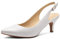 Greatonu Slingback Donna Scarpe Eleganti Decollete con Tacco Medio a Gattino e Punta, Argento EU 39